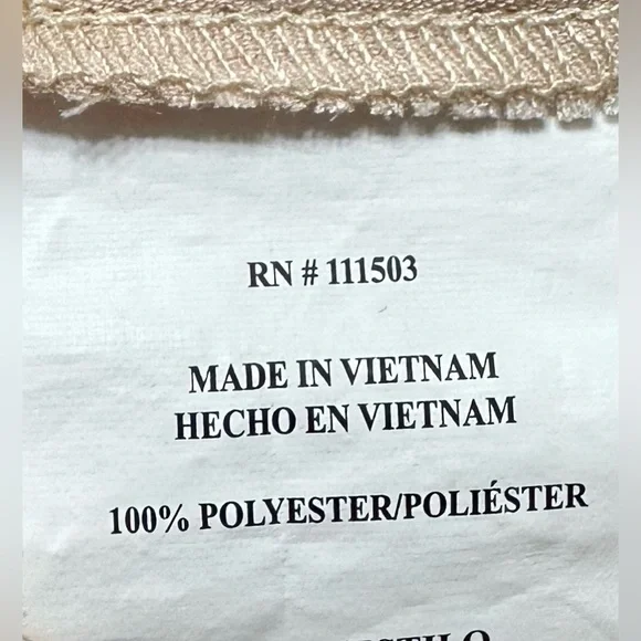 OLM Flutter Sleeve Beige Mock Wrap V Neck Top - Picture 7 of 7